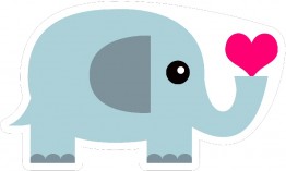 Elefánt - 4 - 13,3x8 cm.