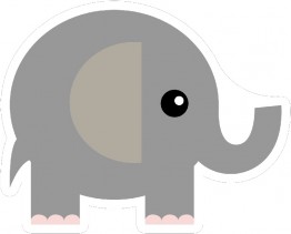 Elefánt - 5 - 15x12,1 cm.