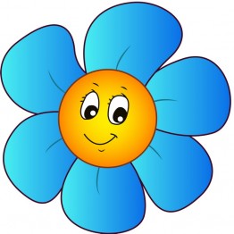 Mosolygós virág - kék - 5x5 cm.