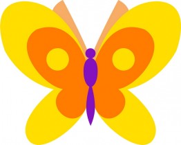 Pillangó - sárga - 6,2x5 cm.
