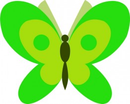 Pillangó - zöld - 6,2x5 cm.