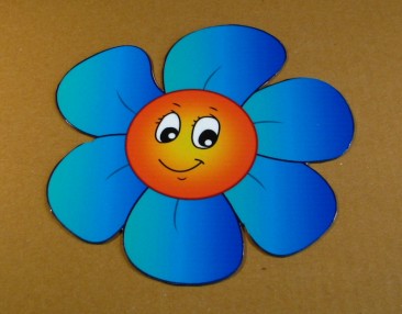 Mosolygós virág - kék - 15x15 cm.