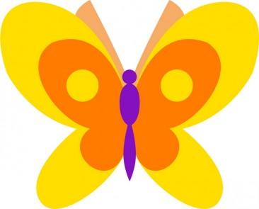 Pillangó - sárga - 6,2x5 cm.