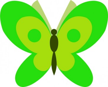 Pillangó - zöld - 6,2x5 cm.
