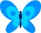 Pillangó - kék - 6,2x5 cm.