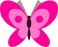 Pillangó - rózsaszín - 6,2x5 cm.