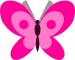 Pillangó - rózsaszín - 6,2x5 cm.